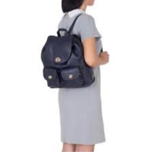 Coach Turnlock Backpack - Navy Blue - Picture 11 of 12
